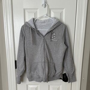 Disney Girls Gray Minnie Mouse Sherpa-Lined Zip Hoodie